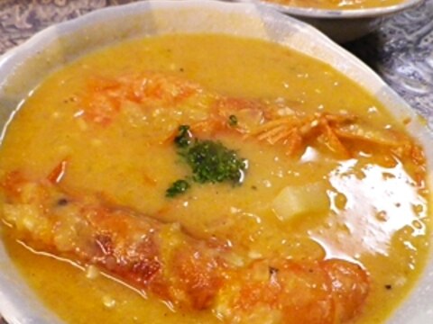 赤海老のトマトジャガイモ豆乳スープ
